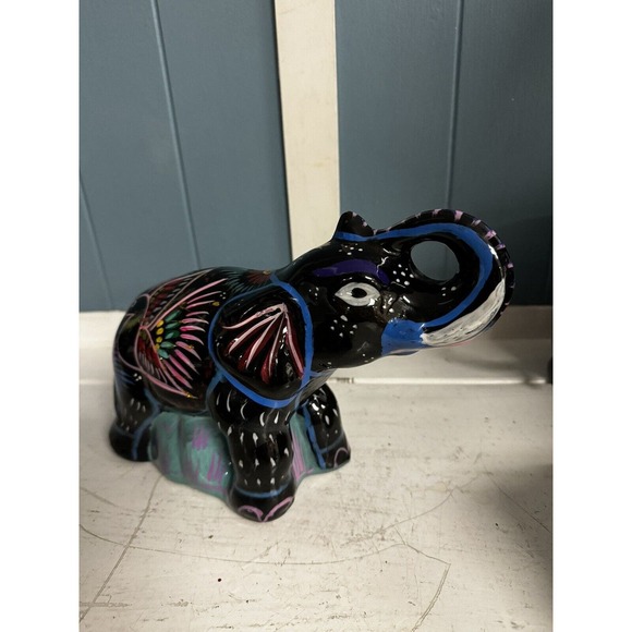 Talavera Pottery Art Ceramic Elephant Figurine‎ Piggy Money Bank Hand Painted - Picture 4 of 6